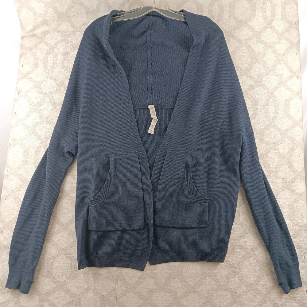 Lululemon Athletica Sweater Wrap Shawl Womens 2 Blue‎ Open